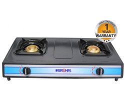 Bruhm BGC MT2B – 2 Burner Non Stick Gas Stove – Grey